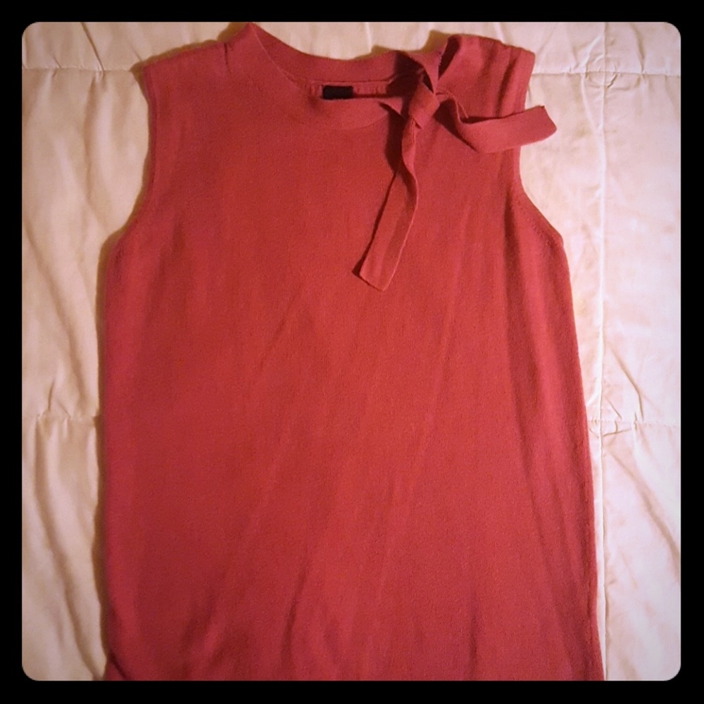 Gap pink sleeveless sweater with neck tie